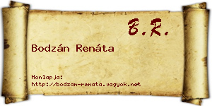 Bodzán Renáta névjegykártya